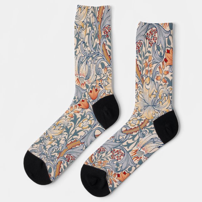 Golden Lily, William Morris Socks (Left)
