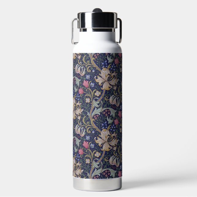 Golden Lily, William Morris Water Bottle (Front)