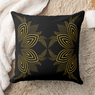 golden line flower petal cushion