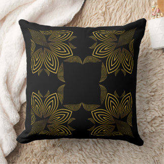 golden line flower petal cushion