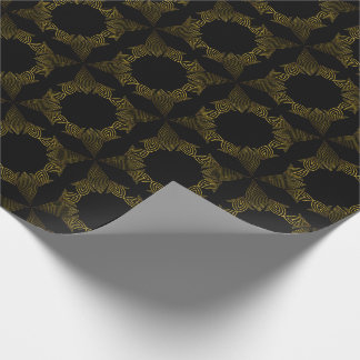 golden line flower petal wrapping paper