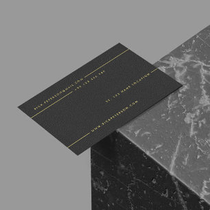 Golden Line Simple Typography Minimalist Leather Business Card