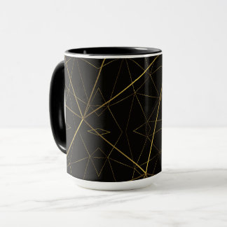 Golden Lines Black & Gold Mug