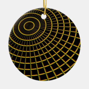 Golden Lines Ceramic Tree Decoration
