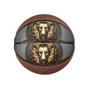 Golden Lion Face With Dripping Metal 🦁 Mini Basketball