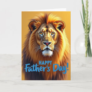 Golden Lion Happy Fathers Day Card
