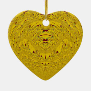 Golden Lion Head Art Print Ceramic Ornament