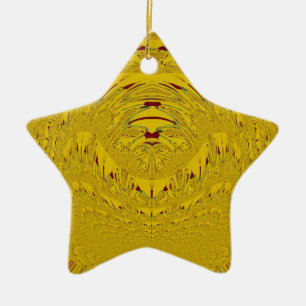 Golden Lion Head Art Print Ceramic Tree Decoration