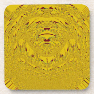 Golden Lion Head Art Print Coaster