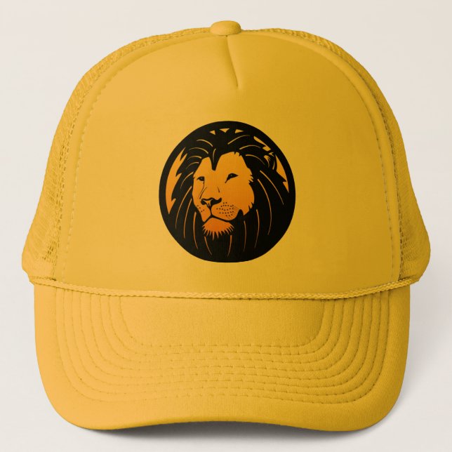 Golden Lion Head Logo Trucker Hat (Front)