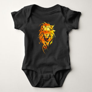 Golden Lion Majestic Portrait Baby Bodysuit