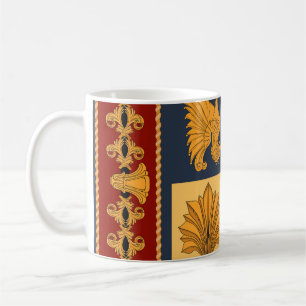Golden lions: Art Nouveau scarf design Coffee Mug