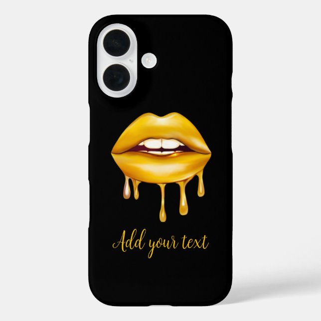 golden lips girly stylish pattern Case-Mate iPhone case (Back)
