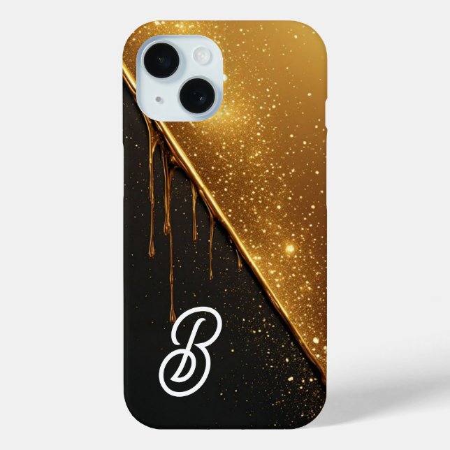 Golden Liquid Drip With Glittering Particles Case-Mate iPhone Case (Back)