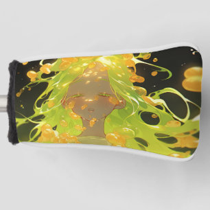 Golden Liquid Fantasy Anime Girl Golf Head Cover