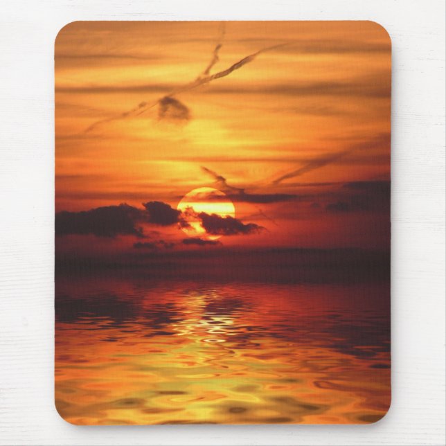Golden Liquid Sunset Mousepad (Front)