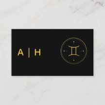  Golden look -   Gemini   Zodiac  -monogram  black