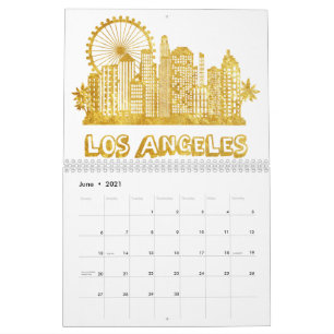 Golden Los Angeles Cityscape Calendar