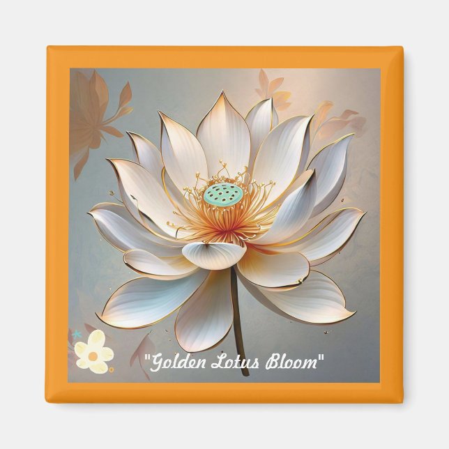 "Golden Lotus Blossom" Magnet (Front)