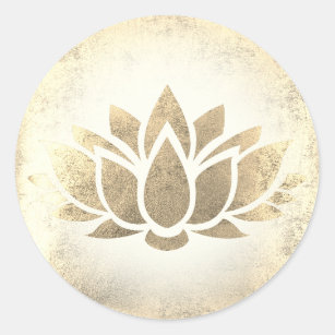 golden lotus classic round sticker