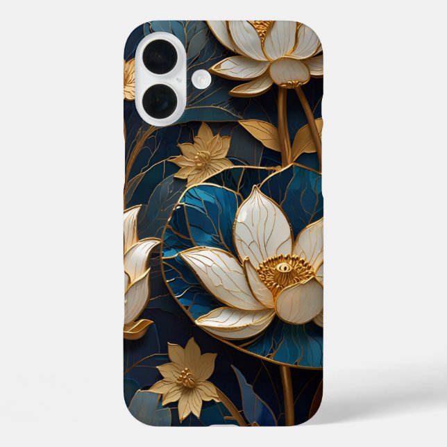 "Golden Lotus Elegance - Luxurious iPhone Case" Case-Mate iPhone Case (Back)