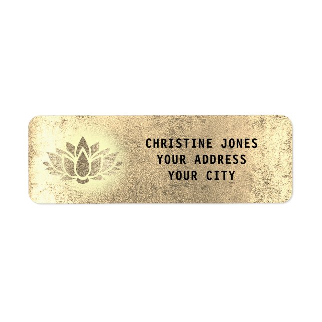 golden lotus flower return address label (Front)