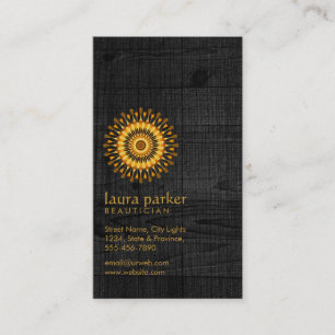Golden Lotus Flower Wood Yoga Meditation HealthSpa Business Card