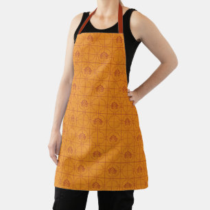 Golden Lotus Grid Pattern - The White Lotus Apron