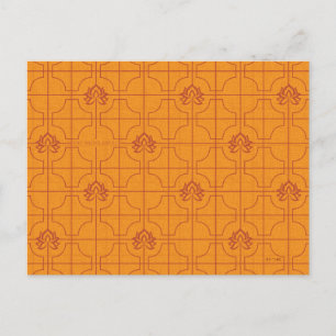 Golden Lotus Grid Pattern - The White Lotus Postcard