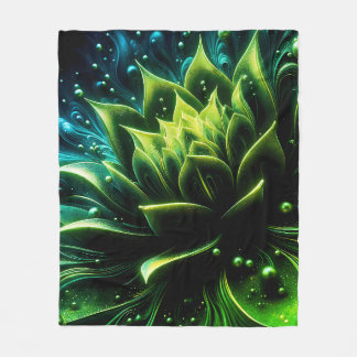 Golden Lotus Radiance – Abstract Mystical Design Fleece Blanket