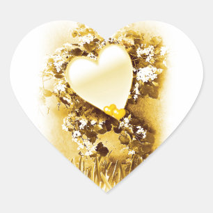 Golden Love_ Heart Sticker