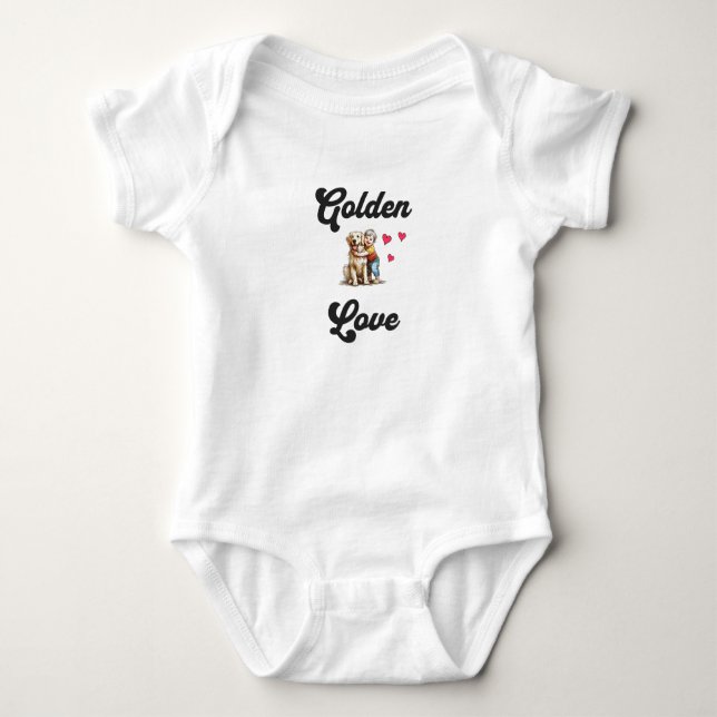 Golden Love - Perfect Gift for Dog-Loving Parents Baby Bodysuit (Front)