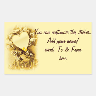 Golden Love_ Rectangular Sticker