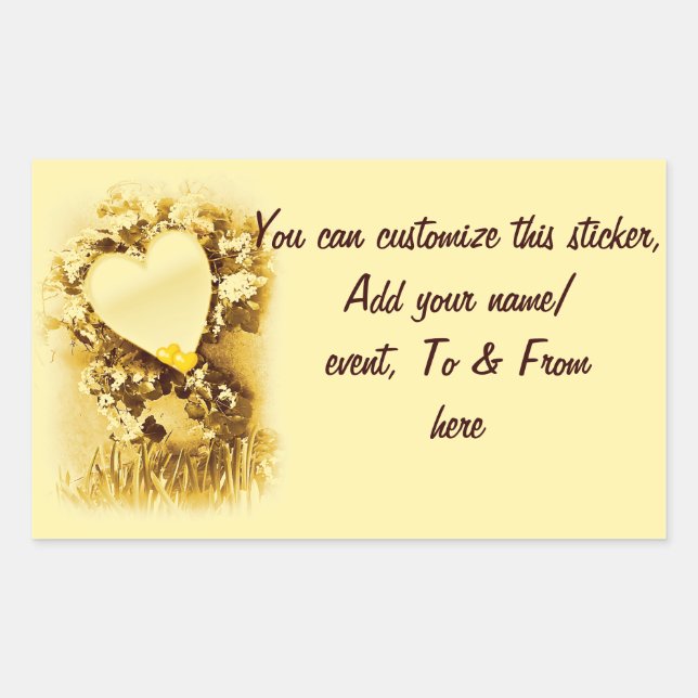 Golden Love_ Rectangular Sticker (Front)