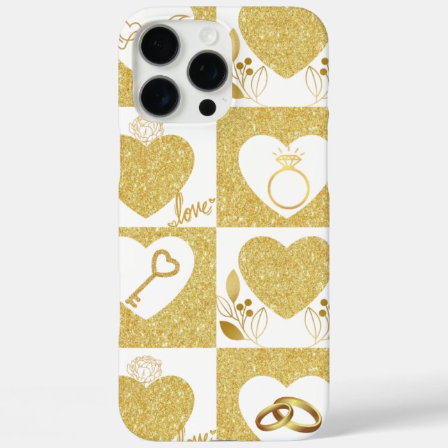 Golden Love & Wedding Icons Collection Case-Mate iPhone Case (Back)