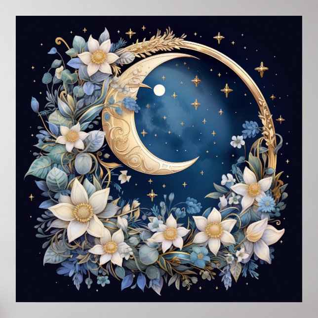 Golden Lunar Wreath Poster (Front)