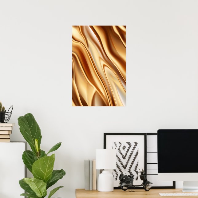 Golden luxury pattern with metallic lustre poster (Home Office)