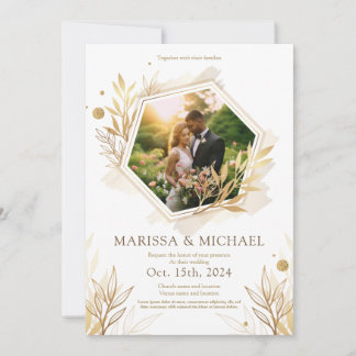 golden luxury wedding invitation