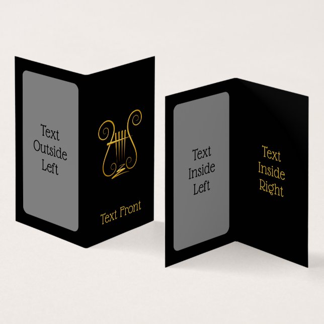 Golden Lyre Business Card (Inside and Outside)