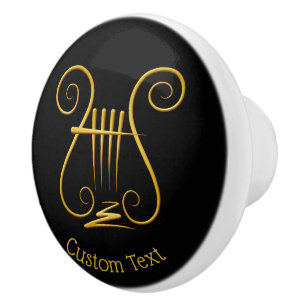 Golden Lyre Ceramic Knob