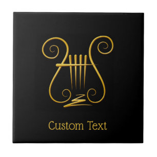 Golden Lyre Ceramic Tile