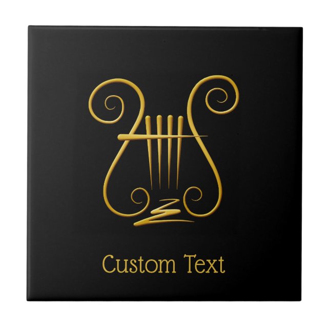 Golden Lyre Ceramic Tile (Front)