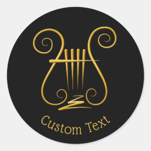 Golden Lyre Classic Round Sticker