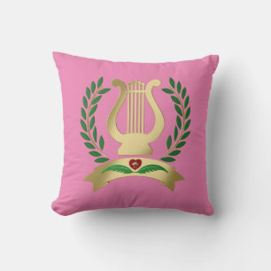 Golden lyre cushion