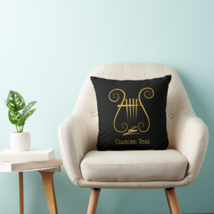 Golden Lyre Cushion