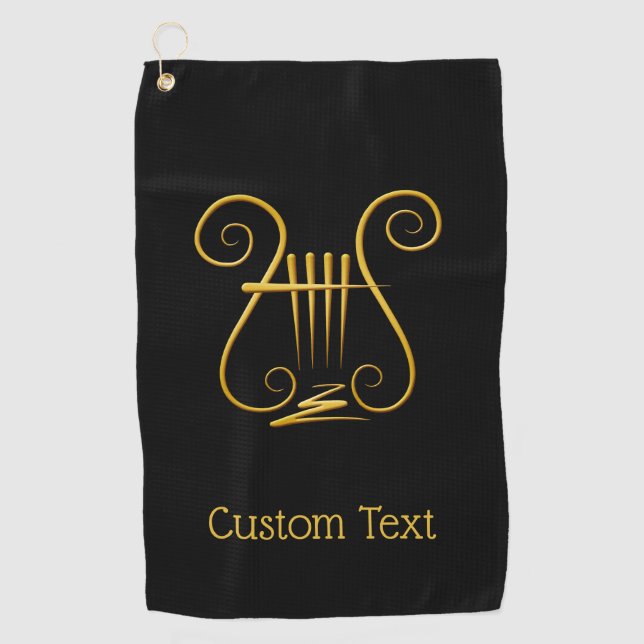 Golden Lyre Golf Towel (Front)