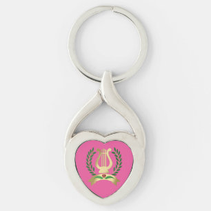 Golden lyre key ring