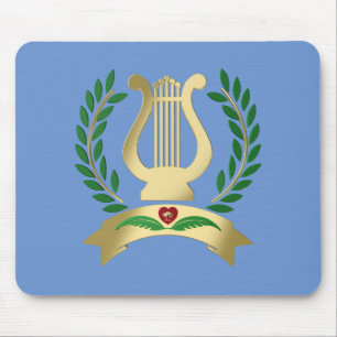 Golden lyre mouse pad