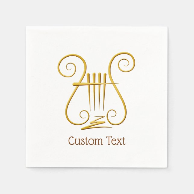 Golden Lyre Napkin (Front)