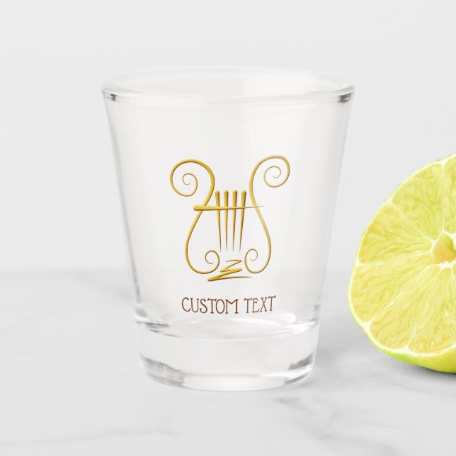 Golden Lyre Shot Glass (Front)